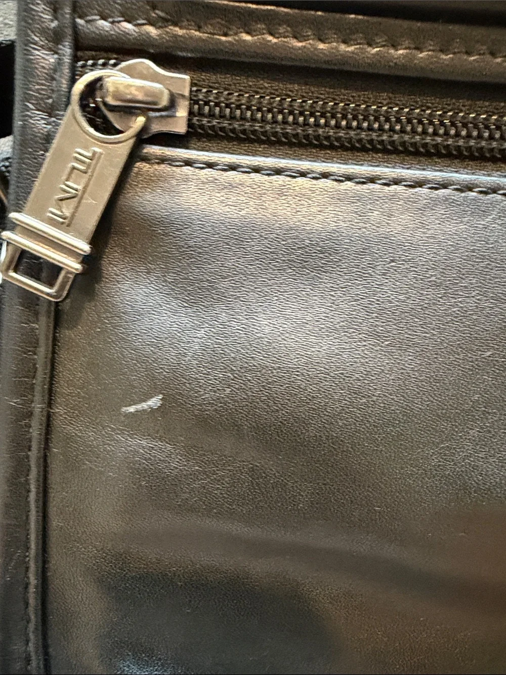 Tumi Black Leather Small Messenger Crossbody